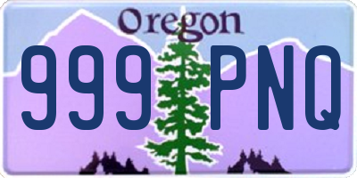 OR license plate 999PNQ