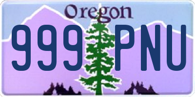 OR license plate 999PNU