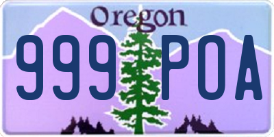OR license plate 999POA