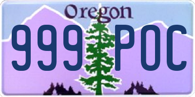 OR license plate 999POC