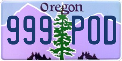 OR license plate 999POD