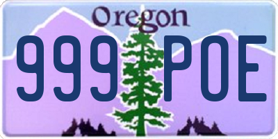 OR license plate 999POE