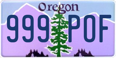 OR license plate 999POF