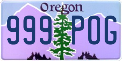 OR license plate 999POG