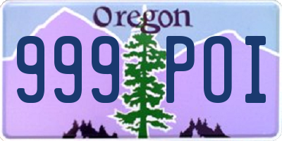 OR license plate 999POI