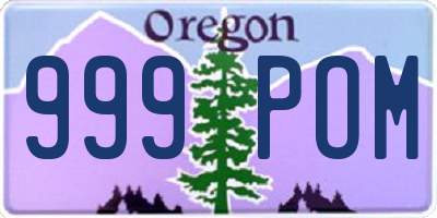 OR license plate 999POM