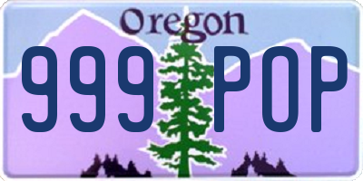 OR license plate 999POP