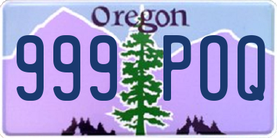 OR license plate 999POQ