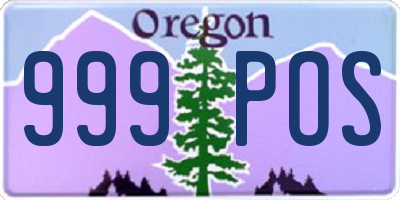 OR license plate 999POS