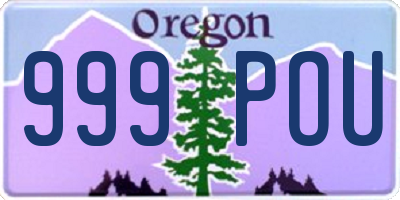 OR license plate 999POU