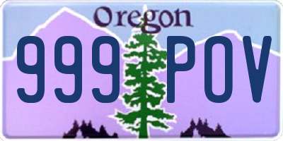 OR license plate 999POV