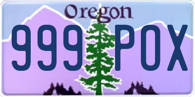 OR license plate 999POX