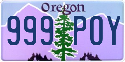 OR license plate 999POY