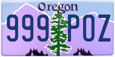 OR license plate 999POZ