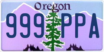 OR license plate 999PPA