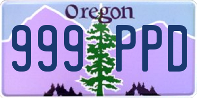 OR license plate 999PPD