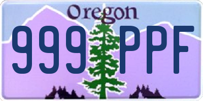 OR license plate 999PPF