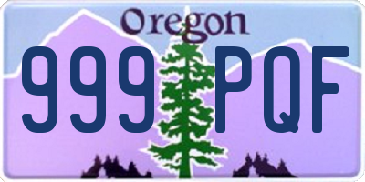 OR license plate 999PQF