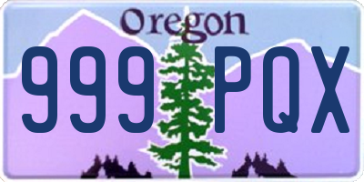 OR license plate 999PQX