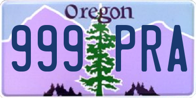 OR license plate 999PRA