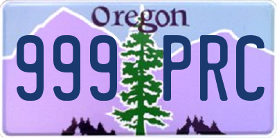 OR license plate 999PRC