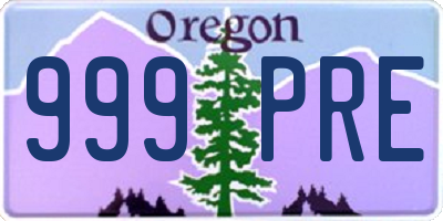 OR license plate 999PRE