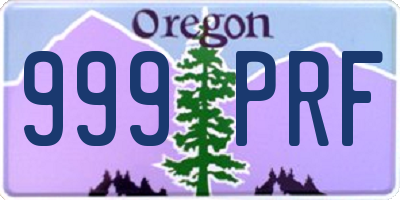 OR license plate 999PRF