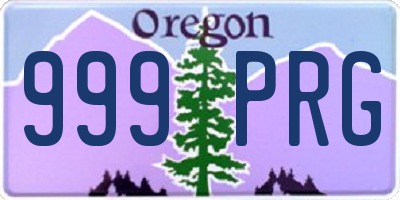 OR license plate 999PRG