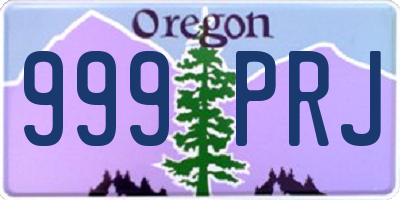 OR license plate 999PRJ