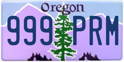 OR license plate 999PRM