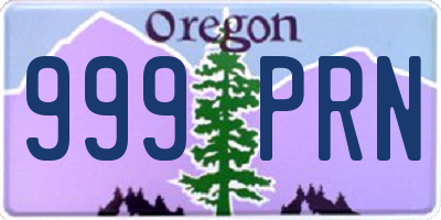 OR license plate 999PRN