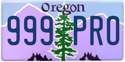 OR license plate 999PRO