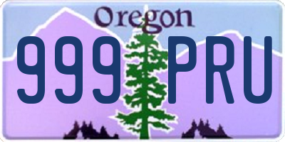 OR license plate 999PRU