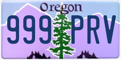 OR license plate 999PRV