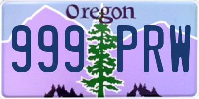 OR license plate 999PRW