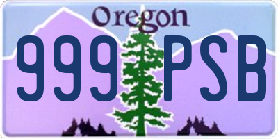 OR license plate 999PSB