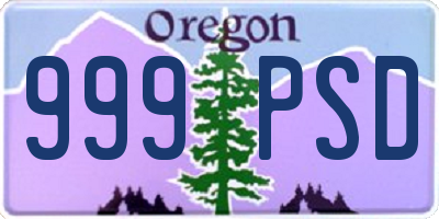 OR license plate 999PSD