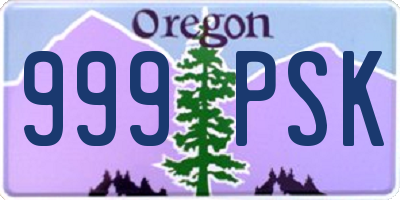 OR license plate 999PSK