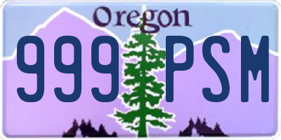 OR license plate 999PSM