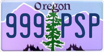 OR license plate 999PSP