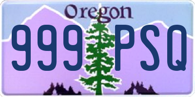 OR license plate 999PSQ