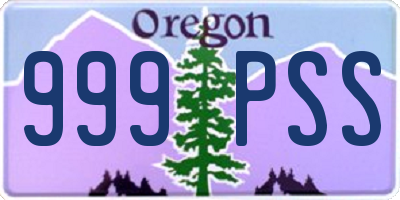 OR license plate 999PSS