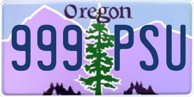 OR license plate 999PSU