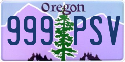 OR license plate 999PSV