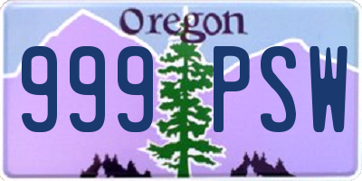 OR license plate 999PSW