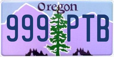 OR license plate 999PTB