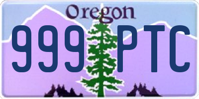 OR license plate 999PTC