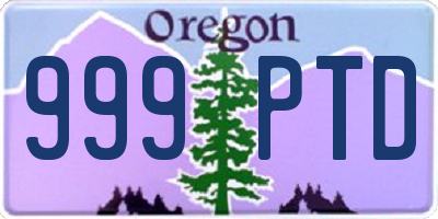 OR license plate 999PTD