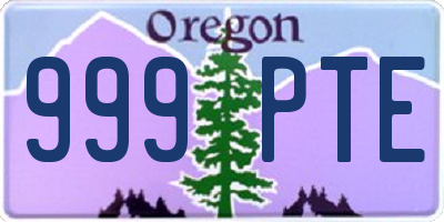 OR license plate 999PTE