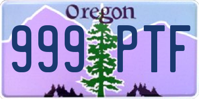 OR license plate 999PTF